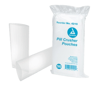 Pill Crusher Pouch -Clear plastic pouches, 2" × 4.5"