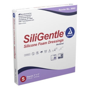 Dynarex SiliGentle *Non-Bordered* Silicone Foam Dressing (4'' x 4'' )