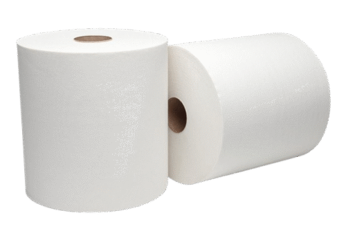 SunnyCare Plus 8 Hardwound Paper Roll Towels Premium White 1 Ply 8w x 700L
