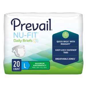 Unisex Adult Incontinence Brief Prevail® Nu-Fit® Large