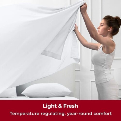 White Bed Linen Top Sheet - Image 4