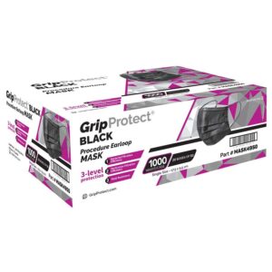 GripProtect® BLACK Procedure Earloop Mask, 3-Ply,