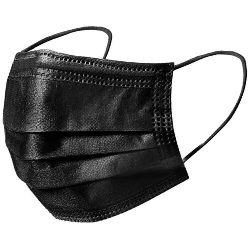 GripProtect® BLACK Procedure Earloop Mask, 3-Ply, - Image 2